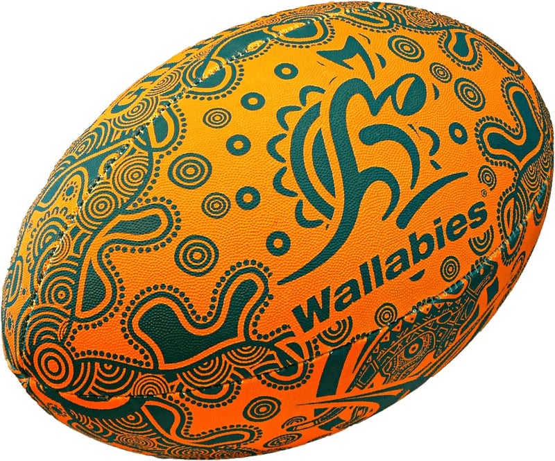 Gilbert Australia Wallabies Indigenous Rugby Ball Supporter Size 5 Officially Licensed - Image 1